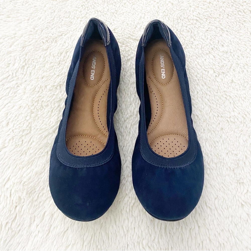 NEW Lands' End Womens Comfort Elastic Ballet Flat 6.5